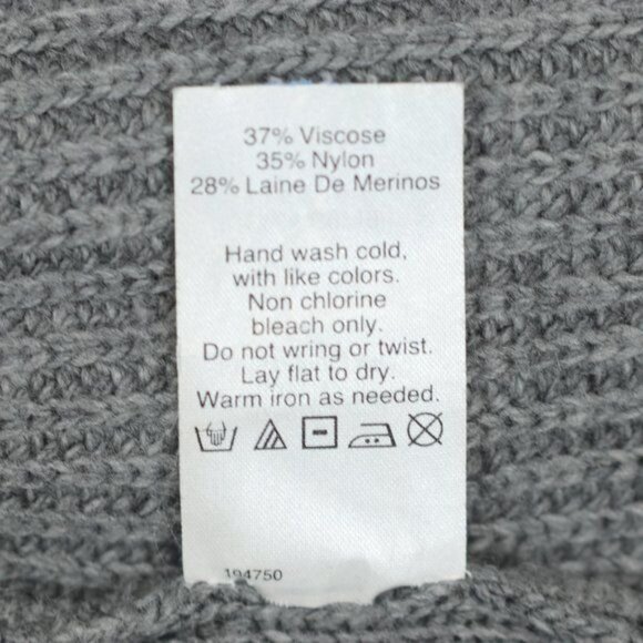 J. Crew Women's XS Gray Merino Wool Ribbed Crewneck 3/4 Raglan Sleeve Sweater - Picture 7 of 8